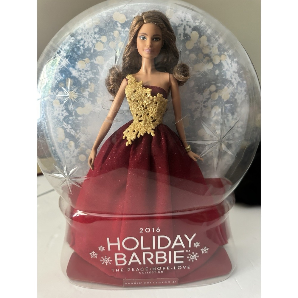 2016 Holiday Barbie Doll Brunette Peace Hope Love Collection NIB DRD25